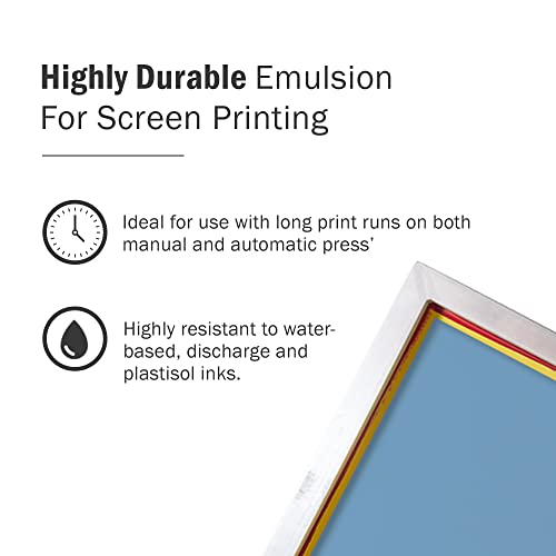 Ecotex® WR Blue Water Resistant Emulsion - Screen Printing Emulsion, 1 Pt | Diazo Included, Highly Water Resistant And Durable - Compatible With Water Based Screen Printing Ink, Made In The USA - Pt - size: 16 fl oz