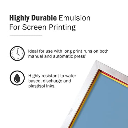 Ecotex® WR Blue Water Resistant Emulsion - Screen Printing Emulsion, 1 Pt | Diazo Included, Highly Water Resistant And Durable - Compatible With Water Based Screen Printing Ink, Made In The USA - Pt - size: 16 fl oz