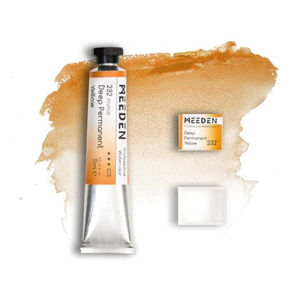 MEEDEN Professional Artist Watercolor Paint: Deep Permanent Yellow - color: Deep Permanent Yellow