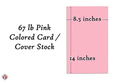 Color Cardstock Paper 67 Vellum Bristol, Sizes: 8.5 x 11 | 11 x 17 | 8.5 x 14 |1 Ream of 250 Sheets per Pack. (8.5 x 14, Pink) - color: Pink, size: 8.5 x 14