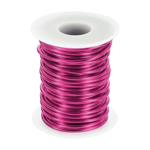 HARFINGTON 10 Gauge Aluminum Craft Wire 2.5mm 33ft Flexible Bendable Anodized Metal Jewelry Sculpting Wire for Jewelry Making Modelling Craft DIY, Dark Pink - color: Dark Pink, size: 33ft x 2.5mm