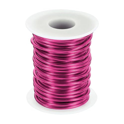 HARFINGTON 10 Gauge Aluminum Craft Wire 2.5mm 33ft Flexible Bendable Anodized Metal Jewelry Sculpting Wire for Jewelry Making Modelling Craft DIY, Dark Pink - color: Dark Pink, size: 33ft x 2.5mm