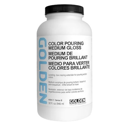 Color Pouring Medium Gloss by GOLDEN, 128 fl. oz. Jug, Professional Acrylic Medium, Transparent