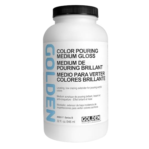 Color Pouring Medium Gloss by GOLDEN, 128 fl. oz. Jug, Professional Acrylic Medium, Transparent