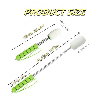 42" Sponge on a Stick for Pottery, 6 Detachable Sponge Heads, Telescoping Ceramic Tool for Removing Water & Shaping Tall/Narrow Vessels, Green Artist Pottery Tool (2 Stick) - color: 2 Green