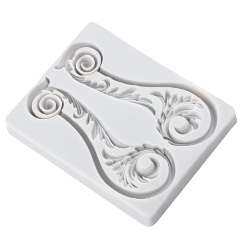 Baroque Relief Polymer Clay Molds Baroque Scroll Lace Silicone Mold | Epoxy Resin Casting DIY Crafts Air Dry Polymer Crafts Supplies Clay Tools - color: Style K