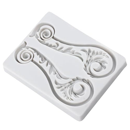 Baroque Relief Polymer Clay Molds Baroque Scroll Lace Silicone Mold | Epoxy Resin Casting DIY Crafts Air Dry Polymer Crafts Supplies Clay Tools - color: Style K