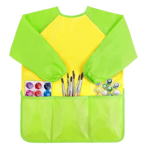 Kopokita Kids Art Smock, Toddlers Painting Apron Children Artist Smock - color: Green