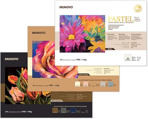 MUNGYO Professional Pastel Paper Pad. A4 Size Oil Pastel Paper, 30 Sheets (White), Drawing Board, Artist Paper, Art & Crafts, Hobby