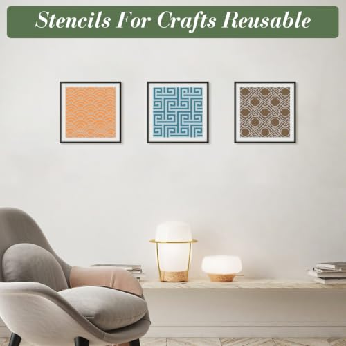 Texture Stencils for Crafts Reusable 16Pcs Stencils(5.9-Inch) - color: Texture 10