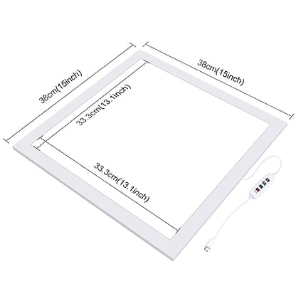 PULUZ Photo Studio Fill Light LED Shadowless Light Panel 15in X 15in / 38 x 38cm Dimmable Photography Softbox Bottom Light for Food Jewelry Cosmetic Crafts US Plug - size: 15*15 Inch