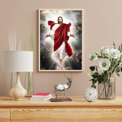 Ohhvvow Jesus Diamond Art Painting Kits for Adults, Full Drill Faith Diamond Dots Paintings for Beginners Round 5D Paint with Diamonds Pictures Gem Art Painting Kits DIY Crafts 12x16 Inch - color: Jesus B