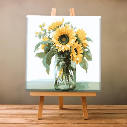Natuyalo Framed Paint by Number Kits for Adults Beginners, Sunflower Easy Acrylic Adult Paint by Number Kits, Flowers DIY Painting by Numbers Kits with Frame Ideal Gift 12x12 Inch - color: Color-06
