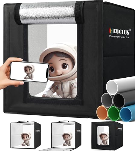 Light Box Photography, Portable Photo Studio Booth Box, 10" x 10" Professional Mini Shooting Tents with 104 LED Lights Dimmable, 6 Backdrops for Small Product: Jewelry, Miniature Models etc. - size: 10*10 inch