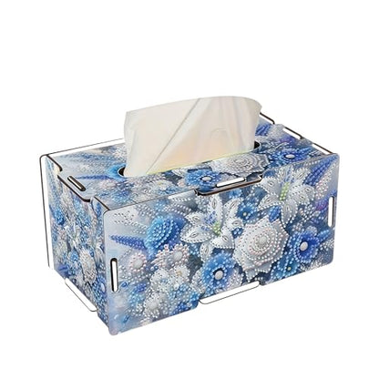 LSQFS Diamond Art Tissue Box,Flower DIY Diamond Painting Tissue Box Cover - color: Flowers3