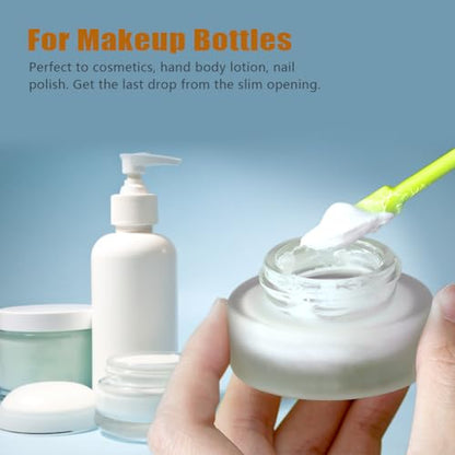 Silicone Spatula Set 6Pcs, Mini Jar Scraper for Makeup & Food | Mini spatulas reach every last drop in jars and bottles, reducing waste for food, cosmetics and personal care products. - color: Green