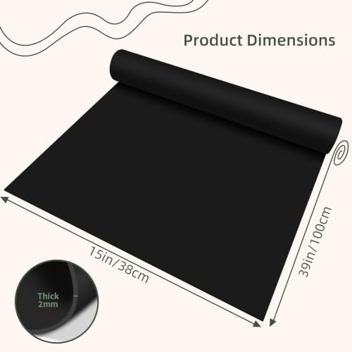 Foam Craft Sheets, 38x100CM EVA Foam Roll, 2MM Black DIY Handcraft Sheets - color: BLACK-15x39in-2MM