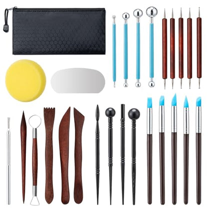 Amrules 27 Pcs Polymer Clay Sculpting Tools Kit for Adults, Red - color: Red-27Pcs