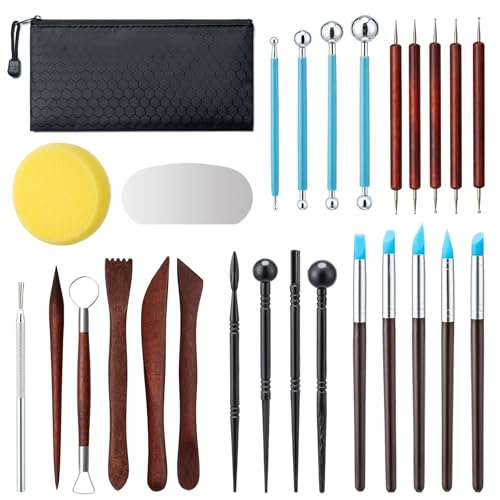 Amrules 27 Pcs Polymer Clay Sculpting Tools Kit for Adults, Red - color: Red-27Pcs