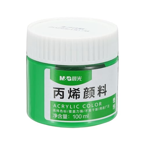 PATIKIL M&G Acrylic Paint, 3.38 Fl Oz(100ml) Matte Finish Rich Pigments Waterproof Art Painting Supplies for Fabric Canvas Wood Leather Stone Cloth, Light Green - color: Light Green