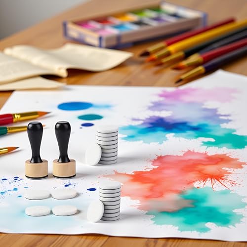 Blending Tool Mini Round Ink Blending Tool Art Supplies for Distressing Blending and More Control of Ink Placement Compact No More Inky Fingers Ink and Versatile Inking Tools Drawing Art Blenders