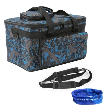 Art Supplies Organizer Bag Craft Tool Storage Tote Arts and Crafts Carrying Case Artist Travel Carrier Bag with Headband Waterproof Paint Box Foldable For Drawing Sketch Painting Sewing Large Capacity - color: camo blue