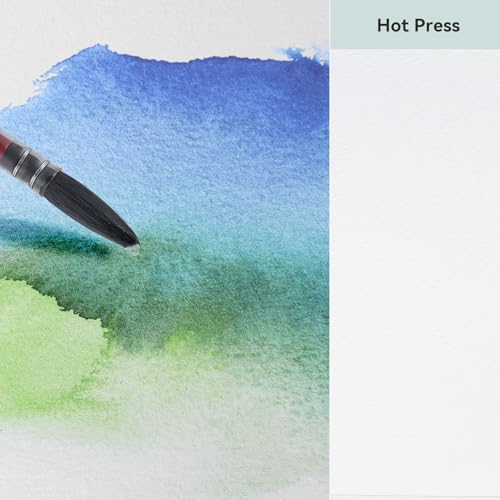 Lightwish Watercolor Paper Bulk Refillable, 100% Cotton Hot Press 300gsm/140lb, 2 Pack, Total 40 Sheets Hole-Punched Replaceable Paper for Artists, Adults, Students,6.69 * 3.94 Inches