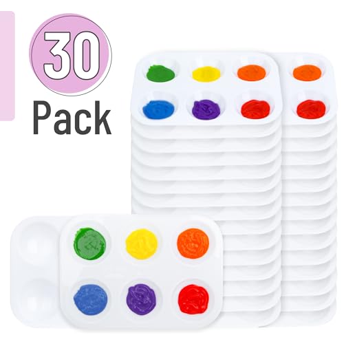 Mr. Pen- Plastic Paint Palette, 30 Pack, 6 Wells