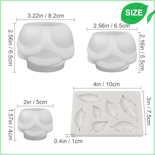 Rose Candle Molds, 3 Sizes Rose Flower Mold with Leaf Mold Set - color: Set of Large + Medium + Small Rose with Leaf Molds