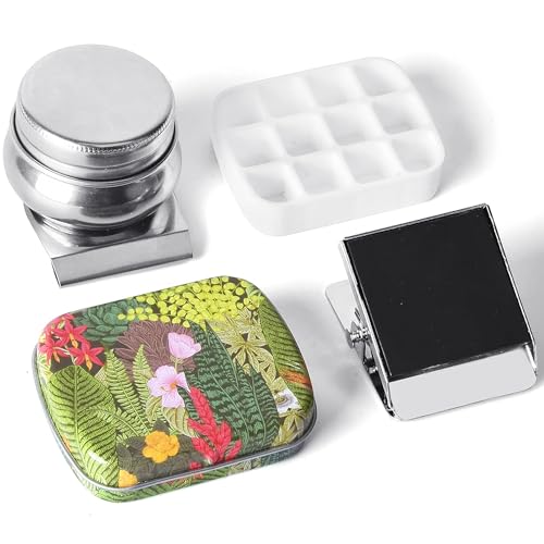 Portable Travel Watercolor Palette, Mini Metal Tin Box,12-Well Empty Tins - color: Outdoor Painting Set-selva