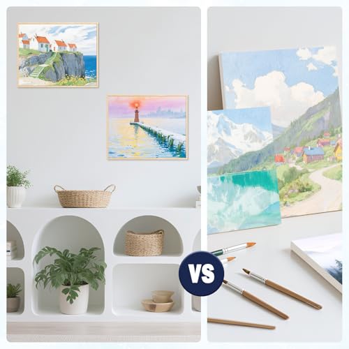 HANSILK 3pk 4 * 4/6 * 6/8 * 8 Inch Blank Framed Canvas Wall Art - Premium White Cotton Canvas Panel for DIY Painting, Custom Art, Home Decor - Ready to Hang, Pre-Stretched Wood Frame -3pcs - size: 4*4/6*6/8*8