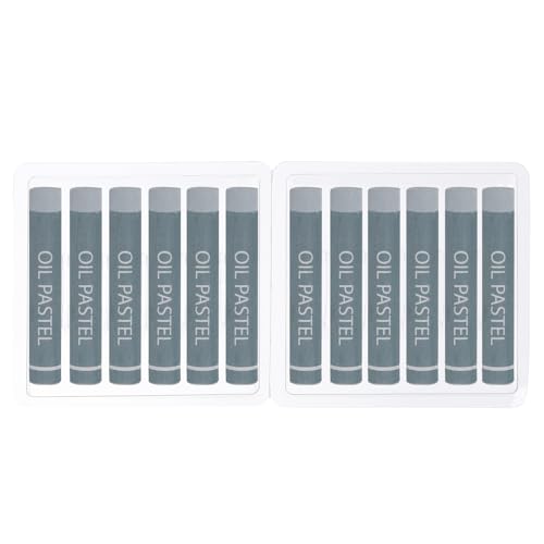 PATIKIL Gray Oil Pastels, 12Pcs Soft Oil Crayons Creamy Pastels Stick Art Supplies for Art Painting Drawing Blending Graffiti for Artists Beginners - color: Gray