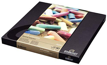 Rembrandt Soft Pastels, Half Stick, 90 Piece Professional Set | Soft Pastels with High Pigment Concentration and Lightfast Color, Professional Dry Art Medium
