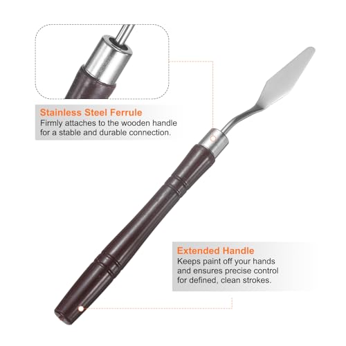 HARFINGTON 8pcs Palette Knife Painting Tool 6.3" Pointed Stainless Steel Blade Plastic Handle Spatula Painting Pallet Knife for Oil Acrylic, Red - size: 6.3"
