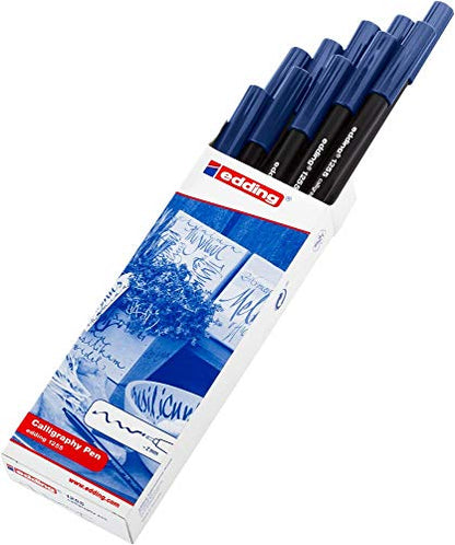 edding 1255 0.2 mm Calligraphy Pen - Steel Blue (Pack of 10) - color: 02: 10 Pens - Steel blue