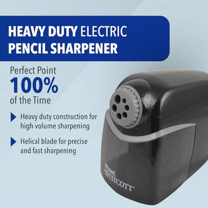 Westcott iPoint Heavy Duty Electric Pencil Sharpener for Home, School, and Office - size: Pack of 1, style: iPoint