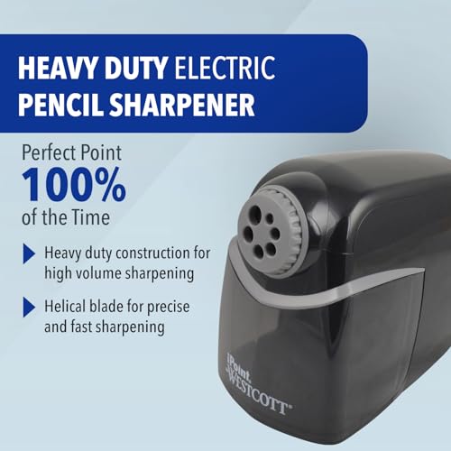 Westcott iPoint Heavy Duty Electric Pencil Sharpener for Home, School, and Office - size: Pack of 1, style: iPoint