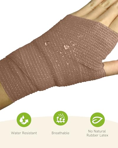 FriCARE Self Adhesive Bandage Wrap, Medical Tape in First Aid Kit | Elastic Cohesive Bandages for Sports/Vet/Wrist Ankle Wounds, 2 Inches X 5 Yards, Latex-free 6 Rolls, Ocean Depth - color: Ocean Depth
