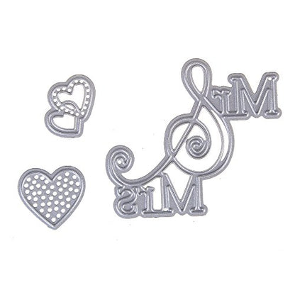 Letter Thank You Mr&Mrs Best Wishes Happy Anniversary Heart Metal Cutting Dies Stencil DIY Scrapbooking Embossing Tool DIY Paper Cards Album Decoration (Mr & Mrs) - style: Mr & Mrs