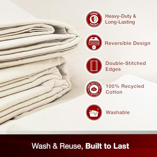 8 Oz Canvas Safety Drop Cloth, 5' x 8', (Pack Of 8) - color: 8 Pack, size: 5X8