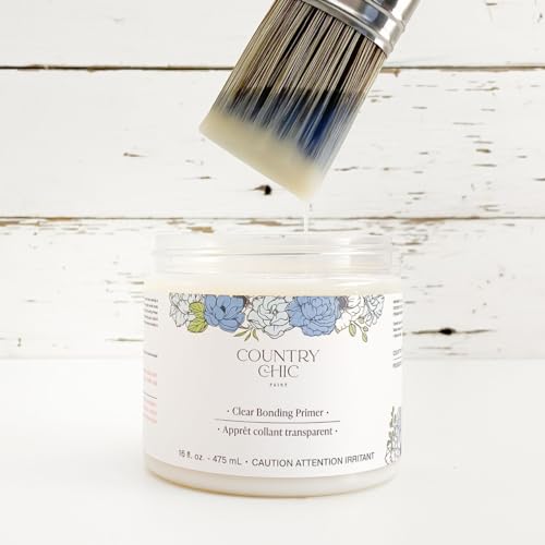 Clear Bonding Primer - Chalk Style Furniture Paint Surface Prep Clear Primer Base Coat - Adhesive Furniture & Decor Primer for Laminate, Glass, Metal, Oil-Based Paint or Stain - Pint (16 oz) - size: 16 Fl Oz (Pack of 1)
