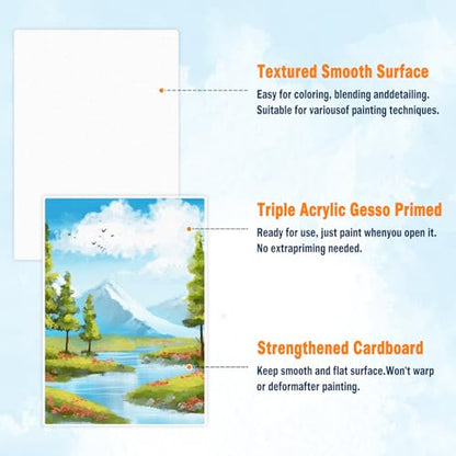 12x16 Canvas for Painting - Artist-Grade Blank Canvases Boards & Panels, Premium White Flat Canvas Bundle forAdults （6pack） - size: 12*16-6