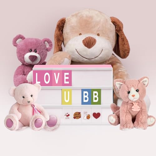 Cinema Light Box, A4 Size 16 Color Changing with 400 Letters Symbols(Pink) - color: Pink