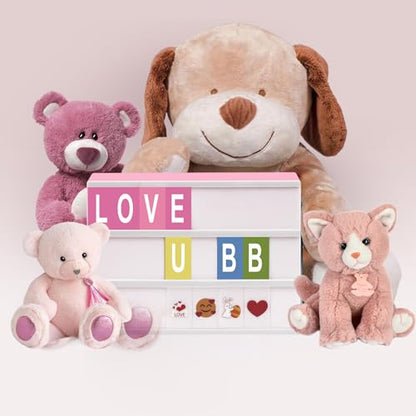 Cinema Light Box, A4 Size 16 Color Changing with 400 Letters Symbols(Pink) - color: Pink
