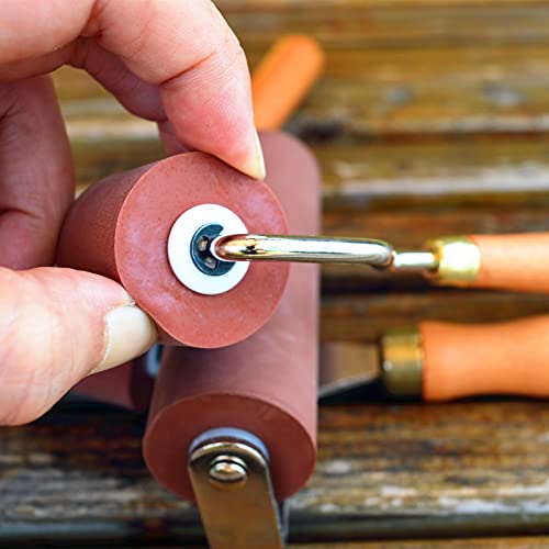 BANLTRE Rubber Brayer Roller for Printmaking, Ideal for Anti Skid Tape Construction Tools, Print,Craft Stamping Brayers for Wallpapers and Scrapbooks (0.8") - size: 0.8"