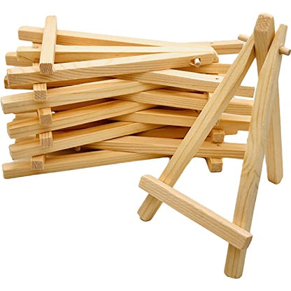 10 Pcs 5.9 Inch Mini Wood Display Easel, Tabletop Easels | Wooden Tripod Holder Stand for Displaying Photos, Picthres - style: 5.9 Inch