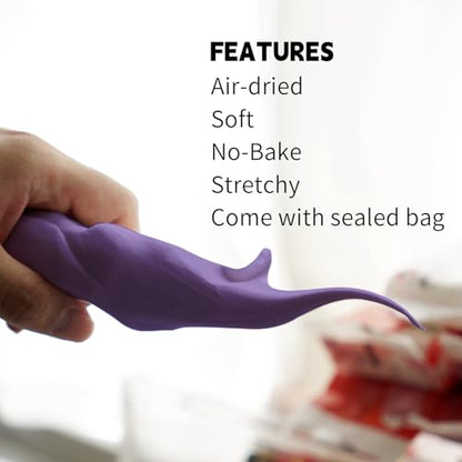 Air Dry Clay Lightweight, Flexible Modeling Clay for Adults Arts and Crafts | Professional & Moldable, Soft & No-Stick, Polymer Clay for Sculpting, Molding,Anime Figures,Making Costumes,DIY Projects - color: Purple