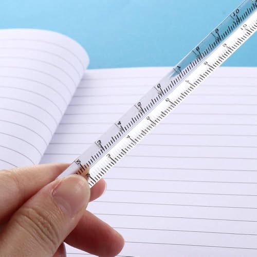 Triangle Ruler Set, Small Architectural Scale Ruler Pocket Size Ruler Metric Ruler Plastic Clear Ruler Triangle Ruler Drafting Tools Office, Drafting Tools for Office and School(15CM) ﻿