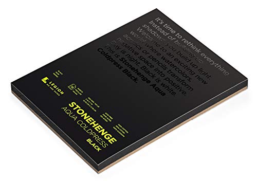 Stonehenge Aqua Black Medium Weight Pad, 140lb, Coldpress, 5 x 7 Inches, 15 Sheets for Wet and Dry Media - size: 5 x 7