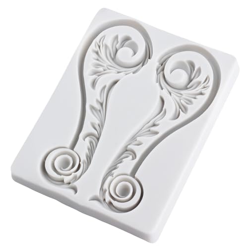 Baroque Relief Polymer Clay Molds Baroque Scroll Lace Silicone Mold | Epoxy Resin Casting DIY Crafts Air Dry Polymer Crafts Supplies Clay Tools - color: Style K